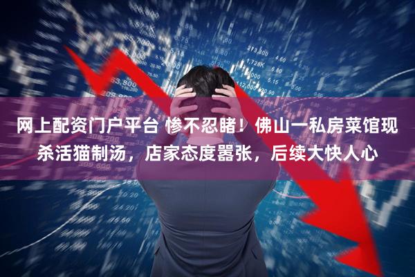网上配资门户平台 惨不忍睹！佛山一私房菜馆现杀活猫制汤，店家态度嚣张，后续大快人心